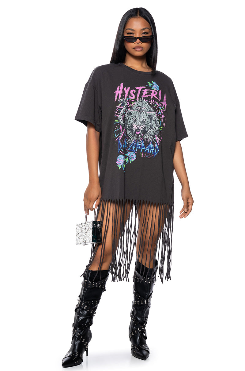 DEF LEPPARD OVERSIZED SHIRT DRESS