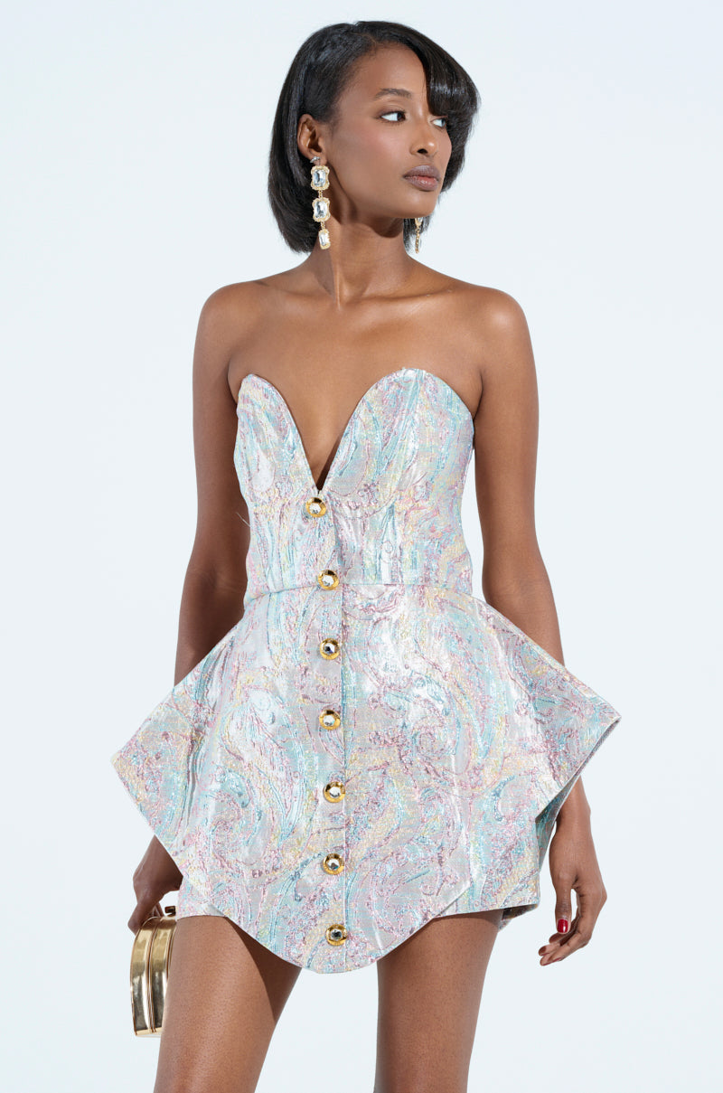 IT GIRL ROMPER IN BROCADE