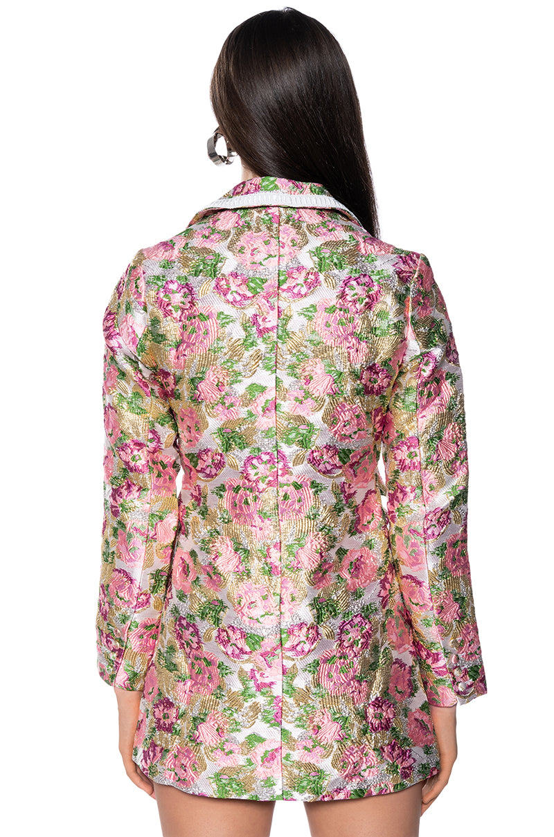 FLORAL DREAMS BROCADE SUIT DRESS