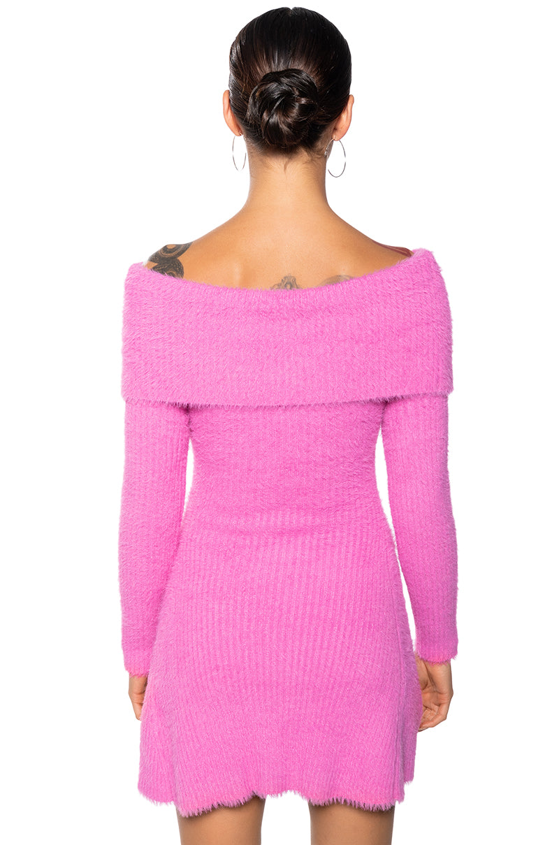 ARI OFF THE SHOULDER KNIT MINI DRESS