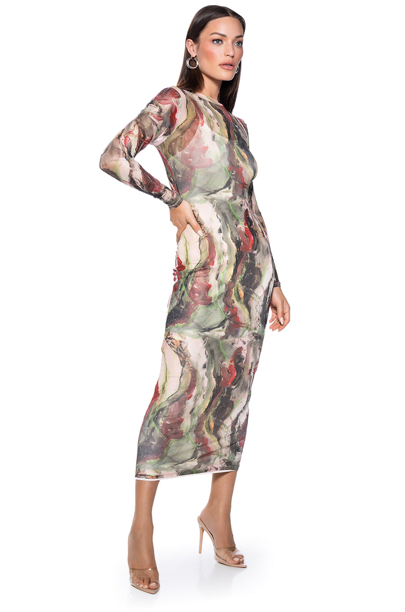 CARE LATER PRINTED MAXI DRESS