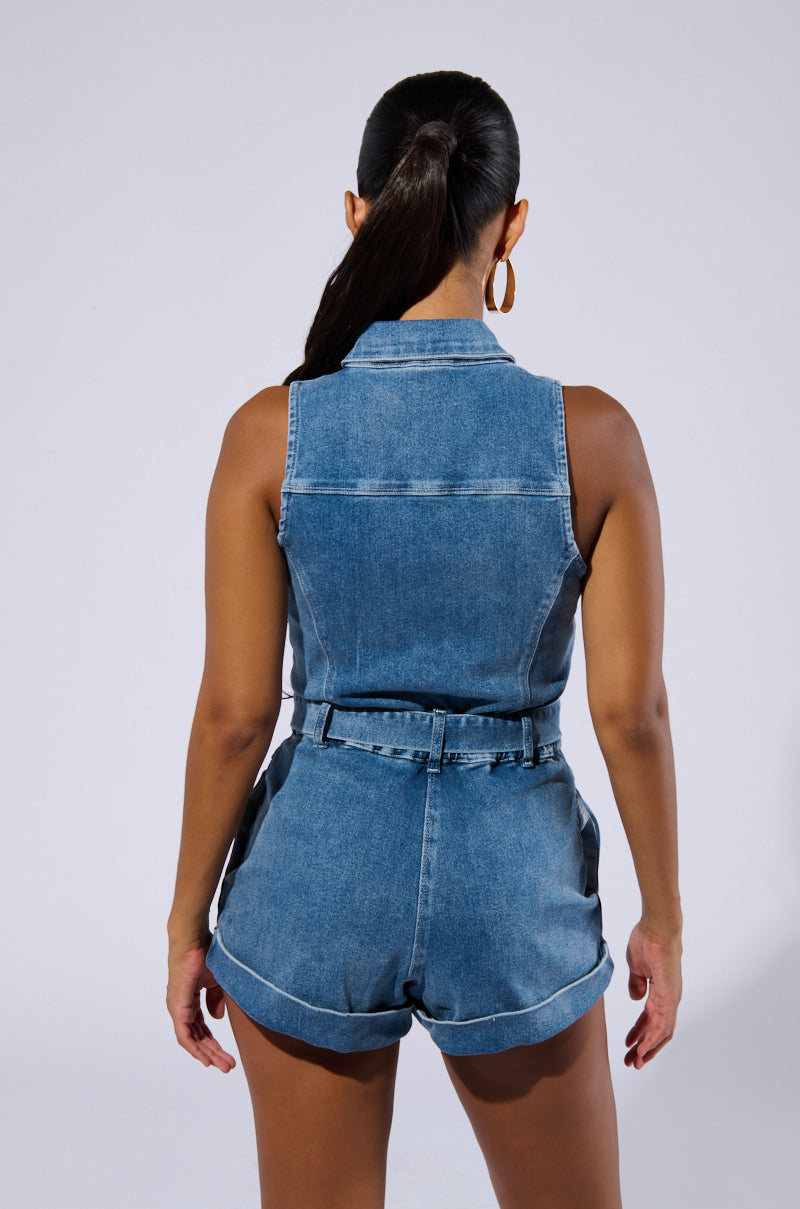 SAYLOR DENIM ROMPER