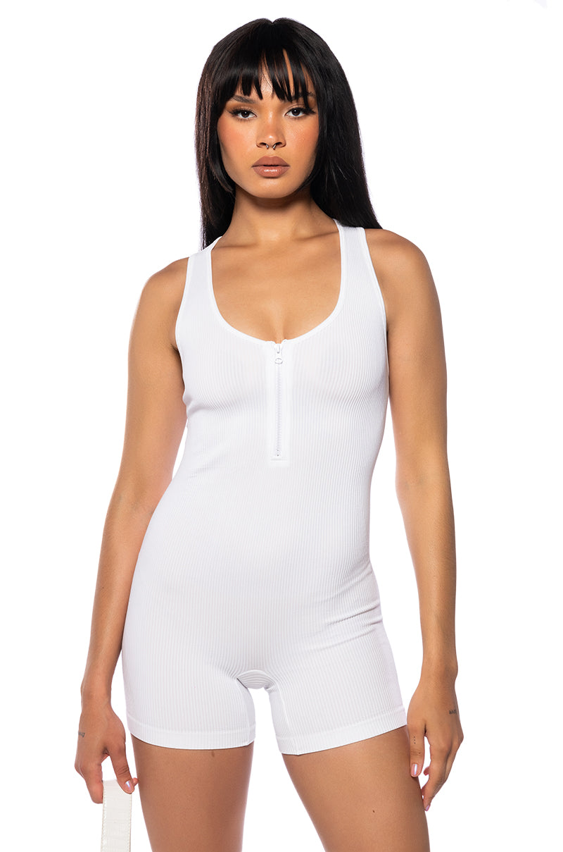 BACK TO THE BASICS QUARTER ZIP ROMPER