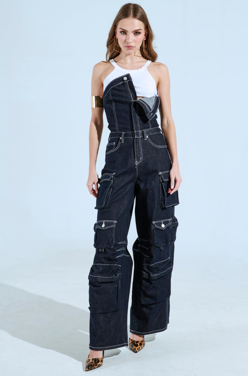 CAUGHT YOUR EYE DENIM JUMPSUIT