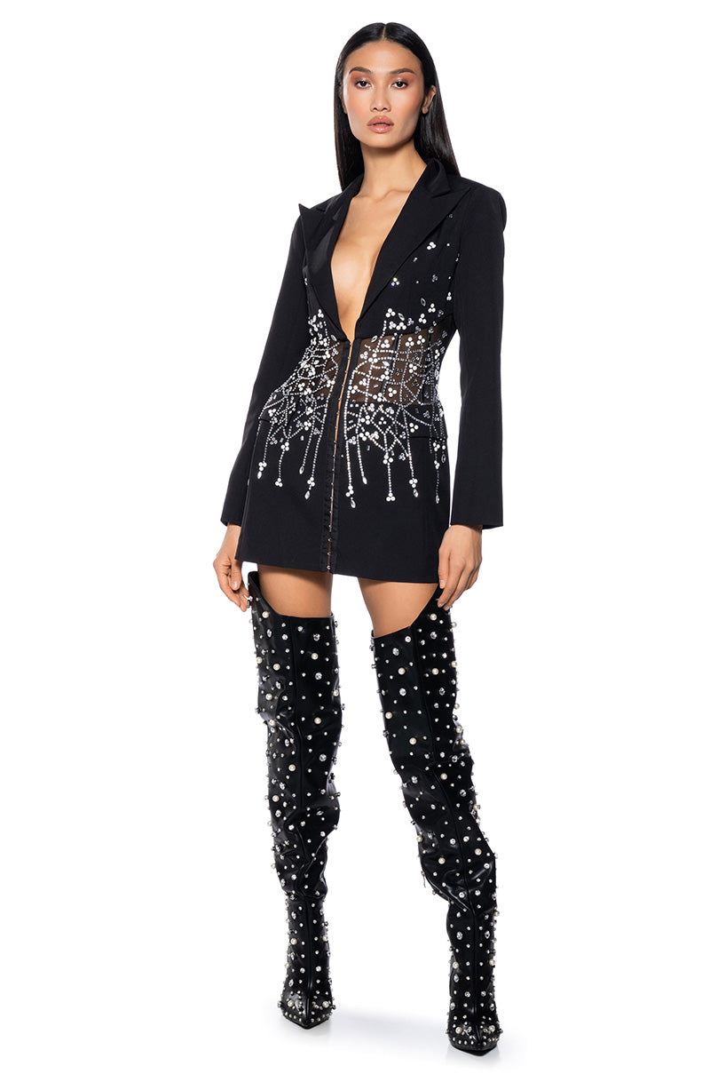 GLITZ AND GLAM CORSET BLAZER