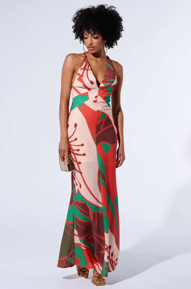 HIBISCUS HONEY PRINTED MAXI DRESS