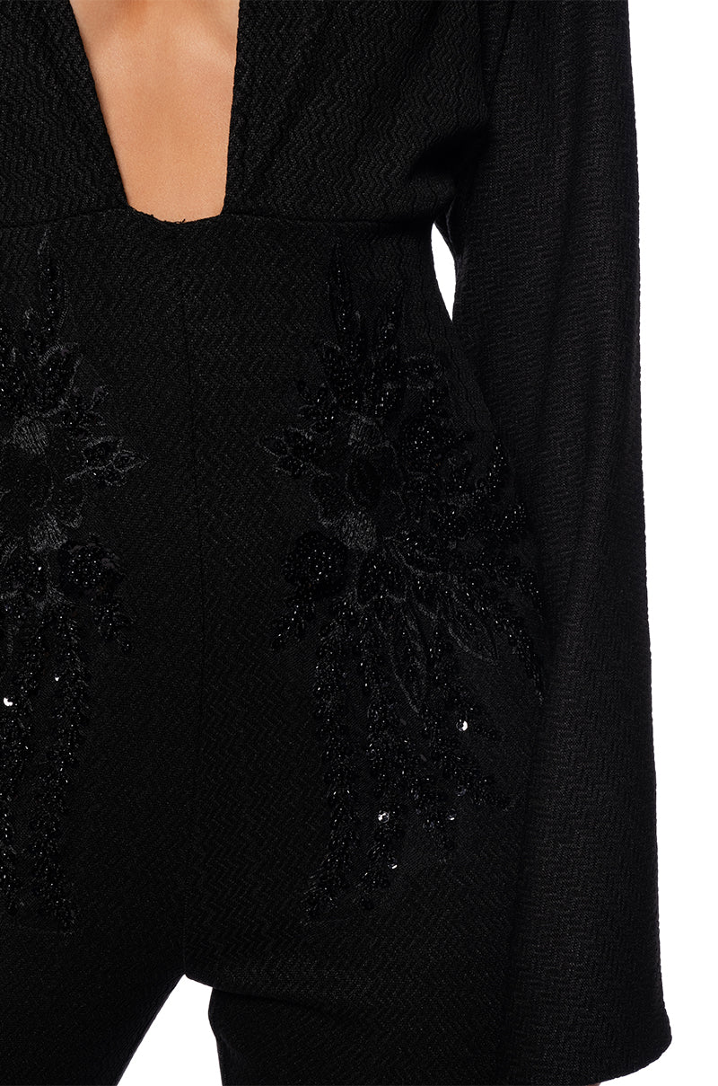 MARRY THE NIGHT LONG SLEEVE EMBELLISHED JUMPSUIT