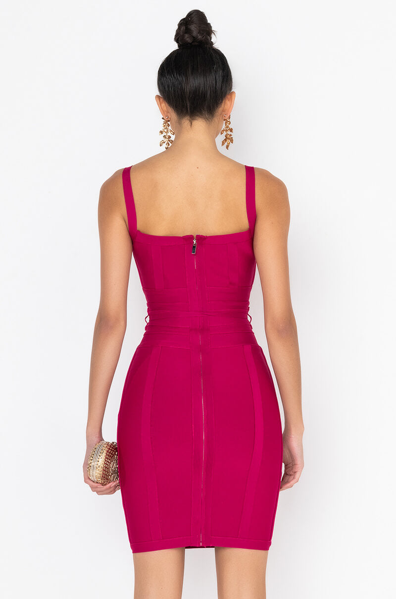 LEADING THE WAY BANDAGE MINI DRESS PINK