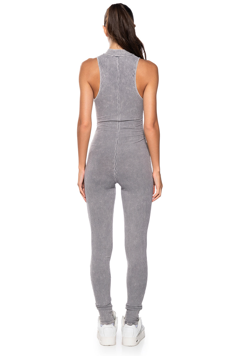 TATIANA ZIP FRONT FITTED JUMPSUIT