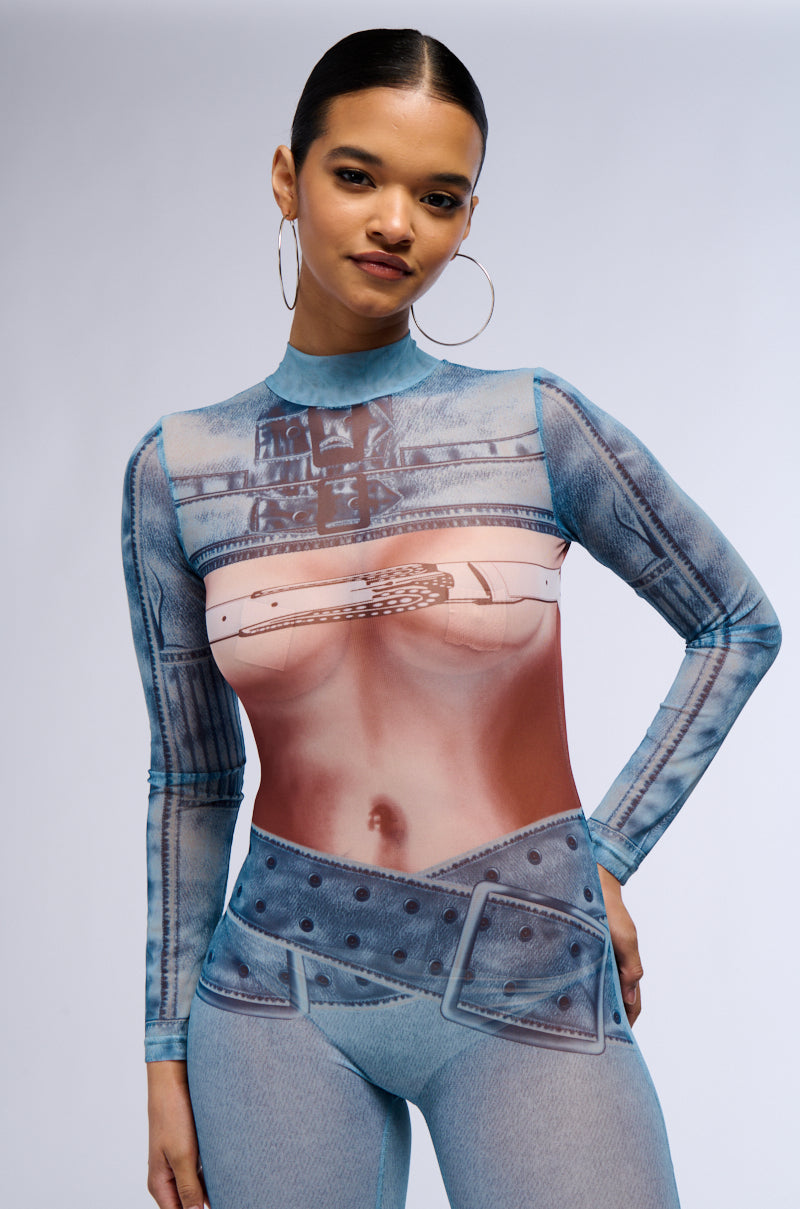 JESSICA MESH PRINTED JUMPSUIT