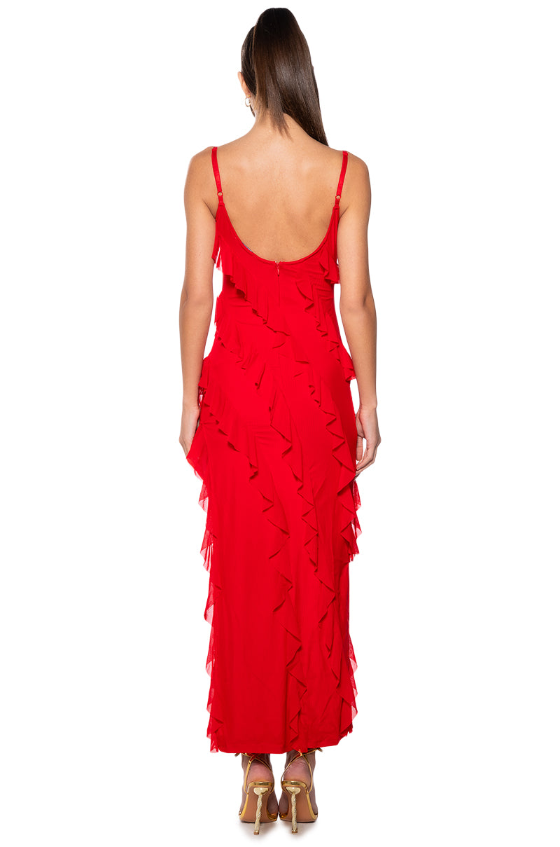 DREAM GIRL RUFFLE MAXI DRESS
