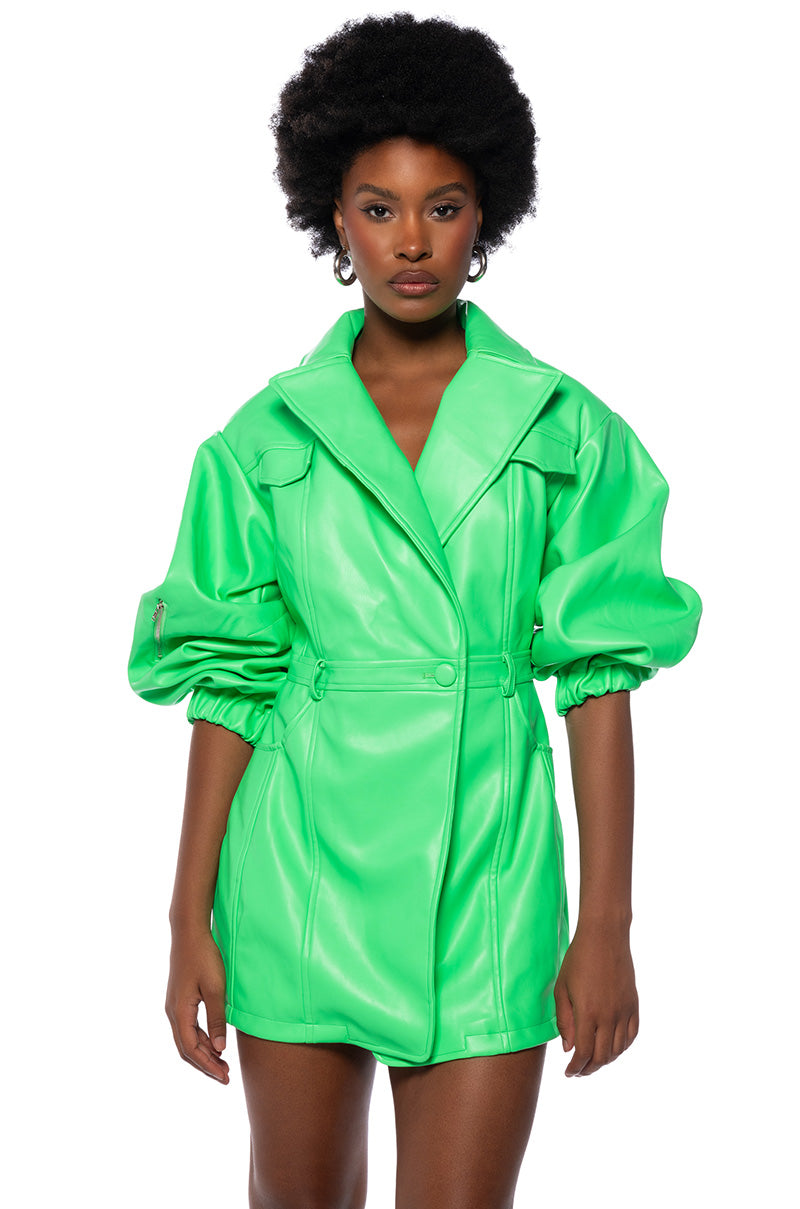SHE'S SOPHISTICATED PU BLAZER DRESS