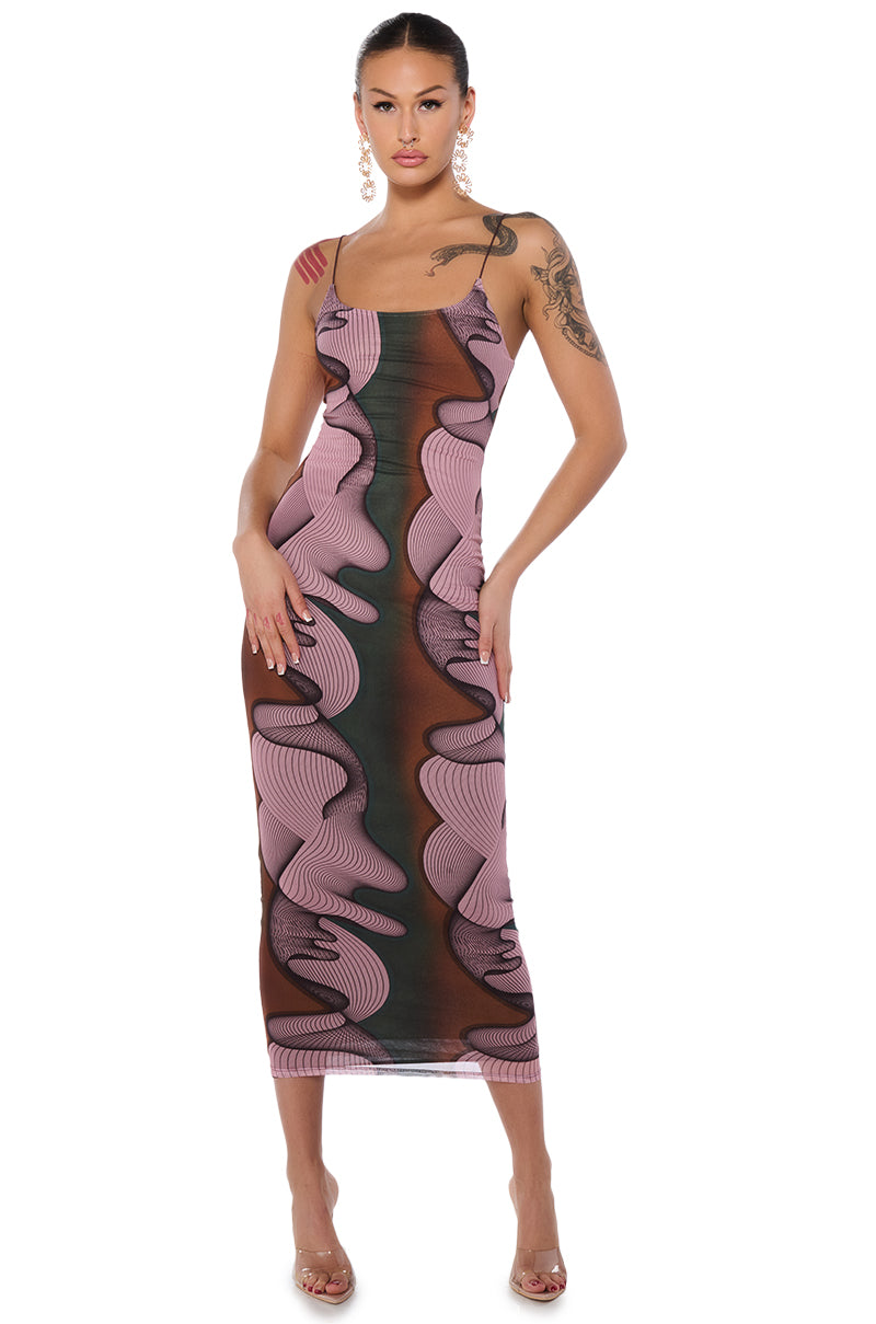 GINA PRINTED MIDI DRESS