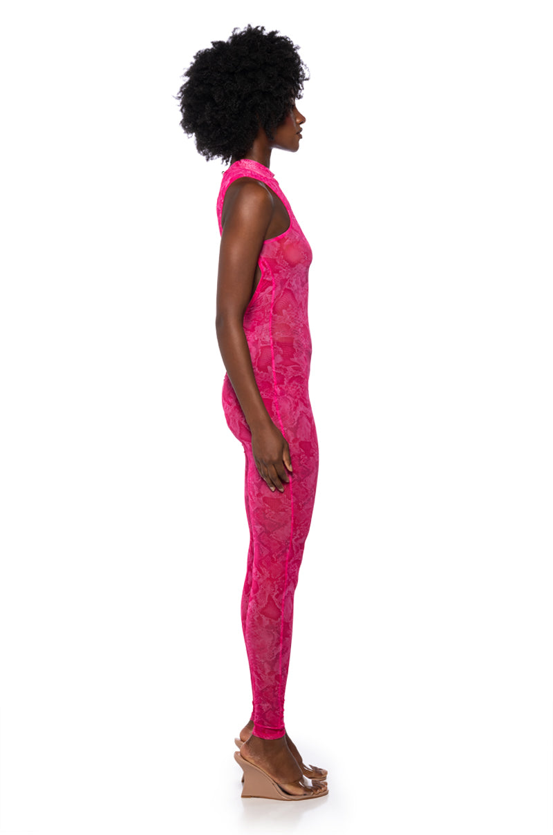 LENA PRINTED JUMPSUIT IN PINK