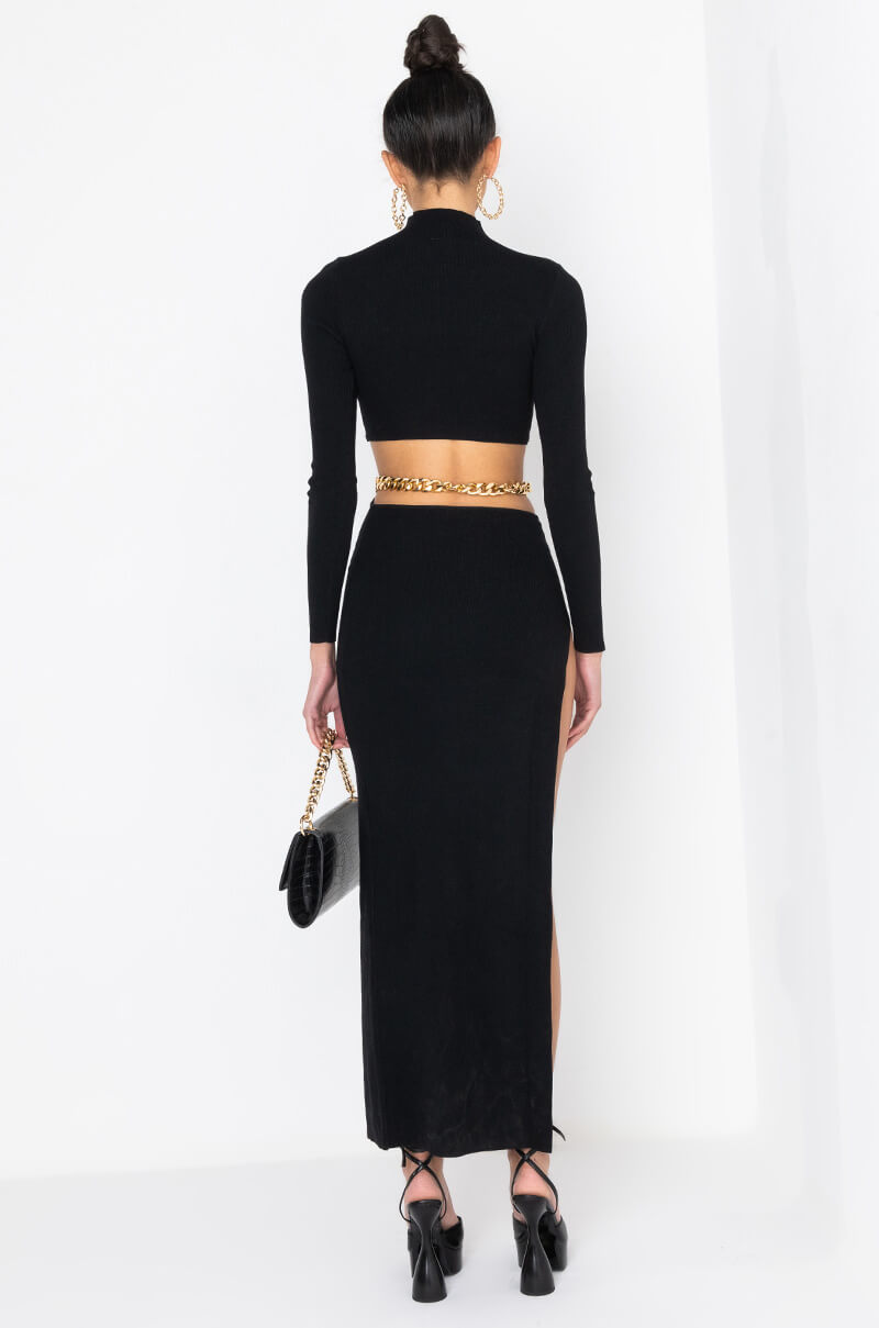 I MAKE THE MOVES MAXI DRESS WITH CUT OUTS