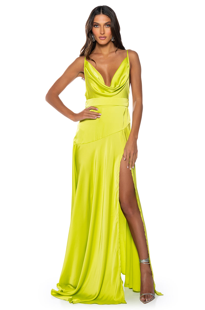 CASSIDEE COWL NECK MAXI DRESS