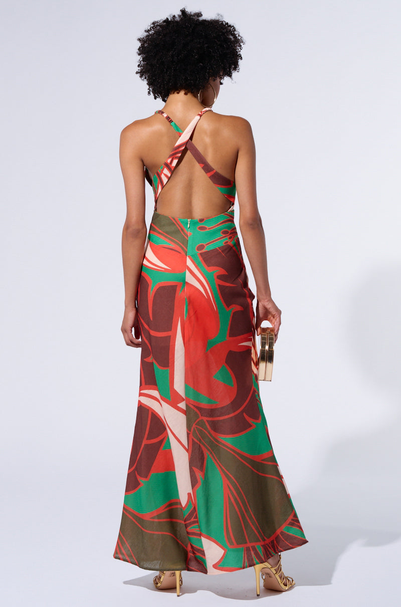 HIBISCUS HONEY PRINTED MAXI DRESS