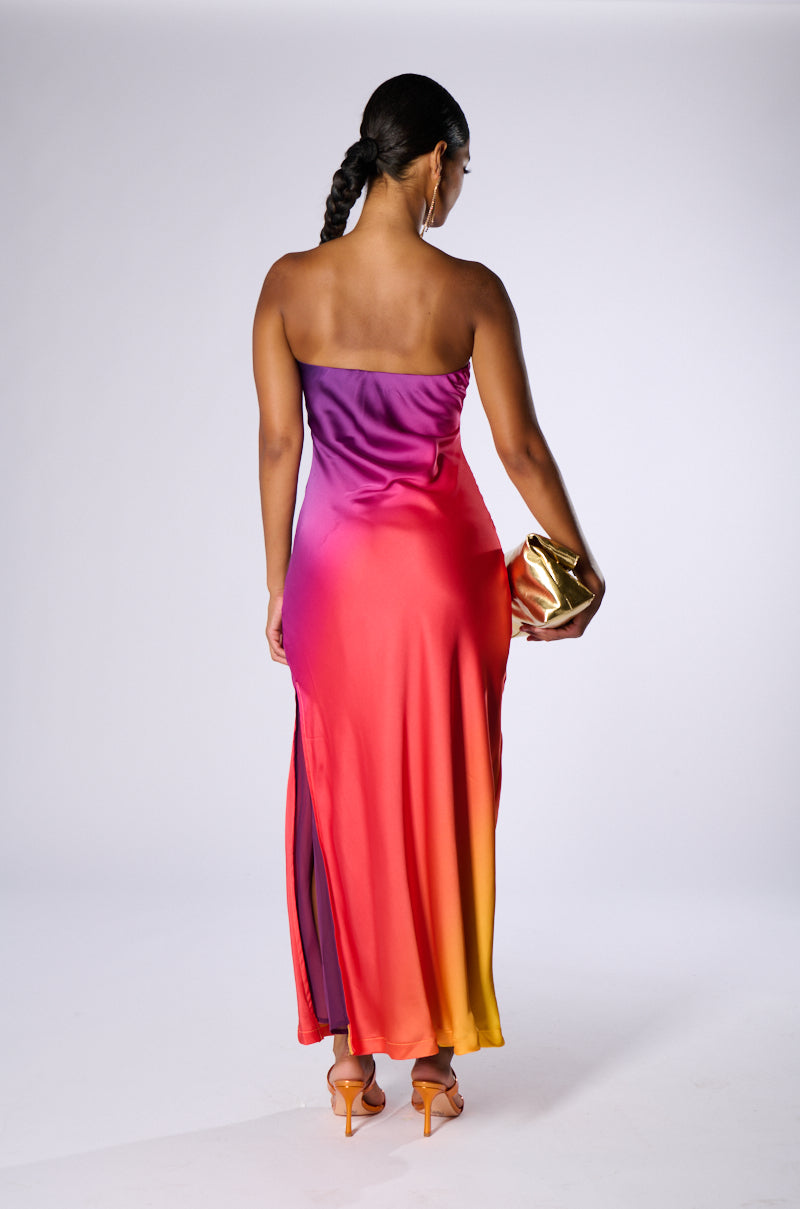 NOT GOING ANYWHERE SATIN MAXI DRESS