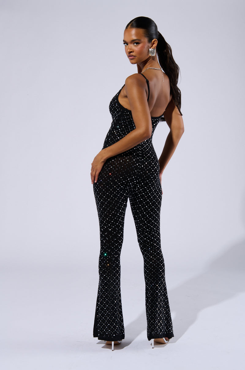 SABRINA RHINESTONE MESH JUMPSUIT