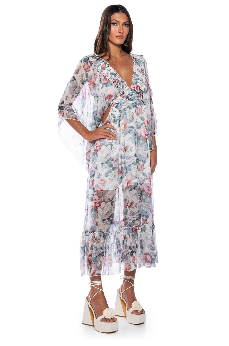 WHAT A TIME FLORAL MAXI DRESS