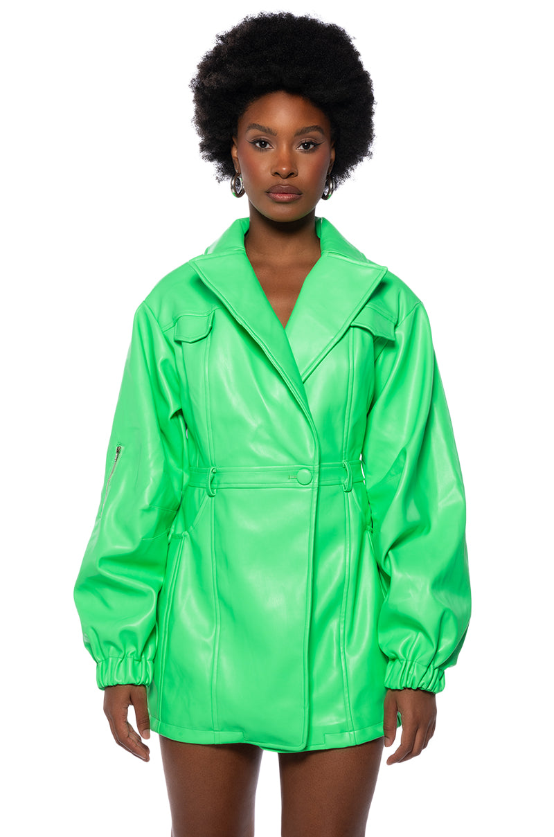 SHE'S SOPHISTICATED PU BLAZER DRESS