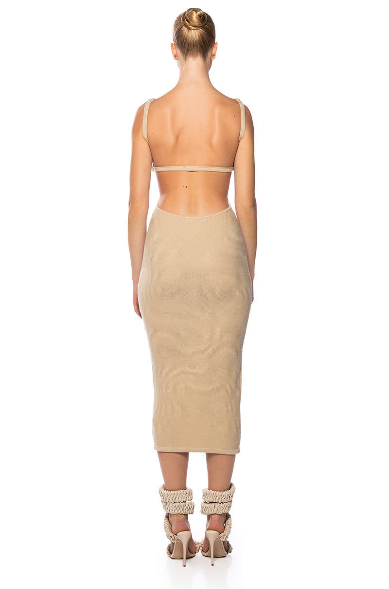 DAINA OPEN BACK MIDI DRESS