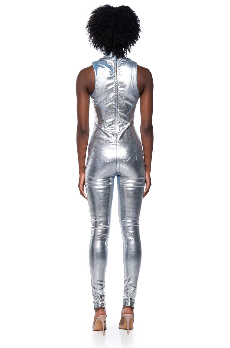 CHROME LOVE METALLIC JUMPSUIT