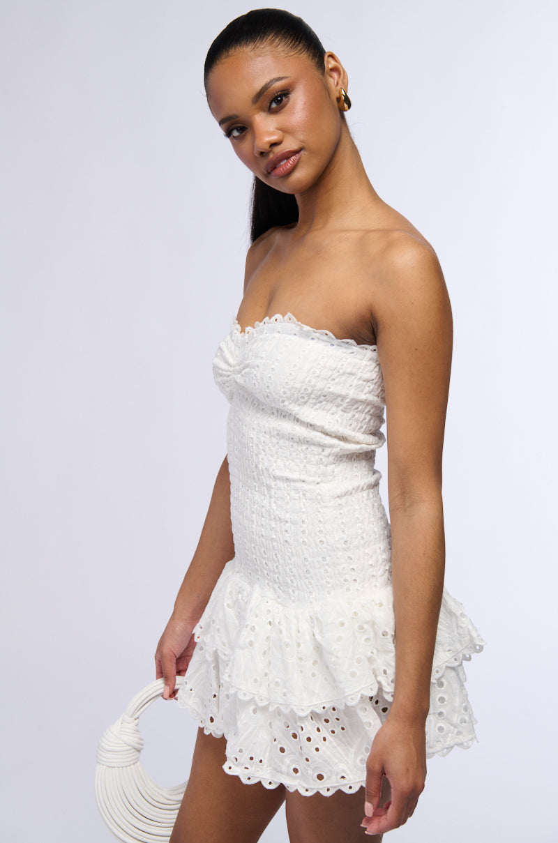 LETS GO TO THE BEACH RUFFLE MINI DRESS