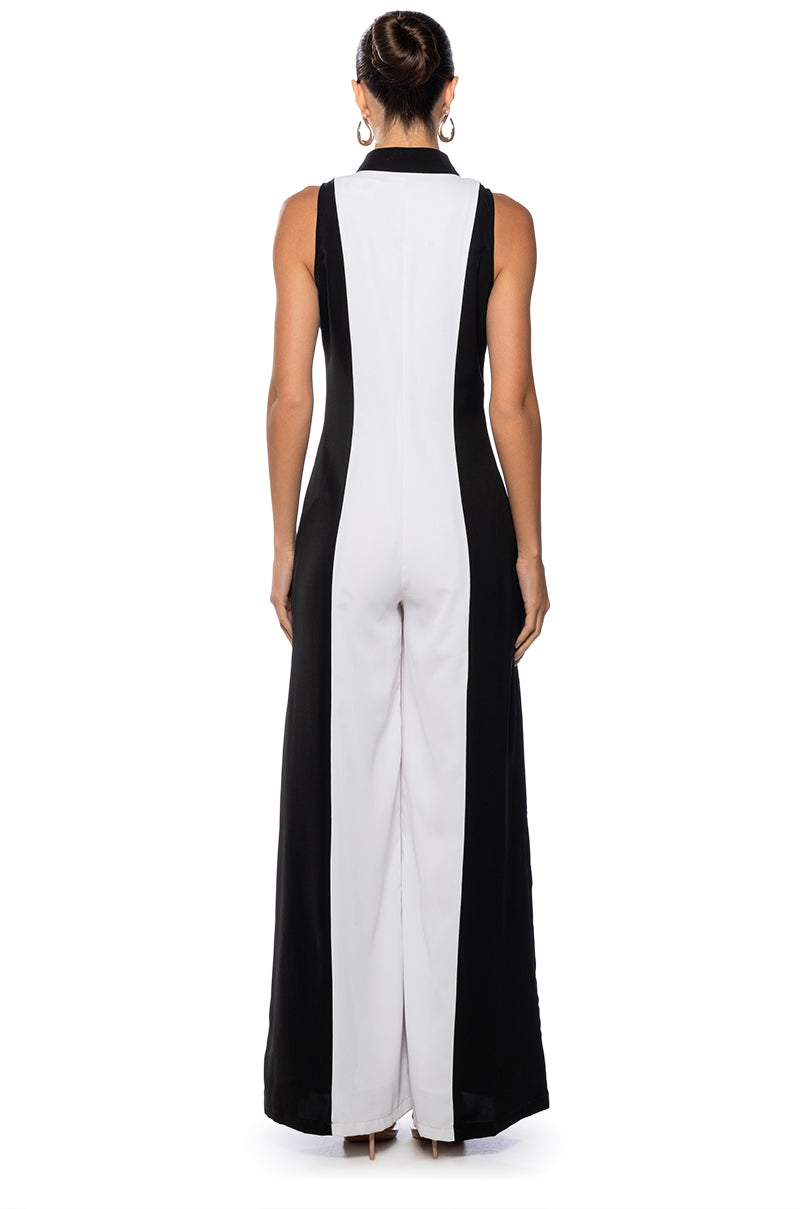 ERYN PANELED SLEEVELESS JUMPSUIT