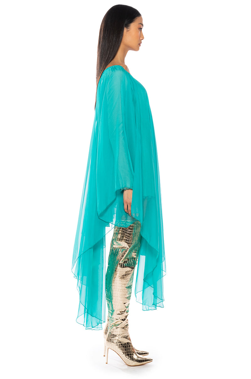 TERRA ONE SHOULDER FLOWY MIDI DRESS