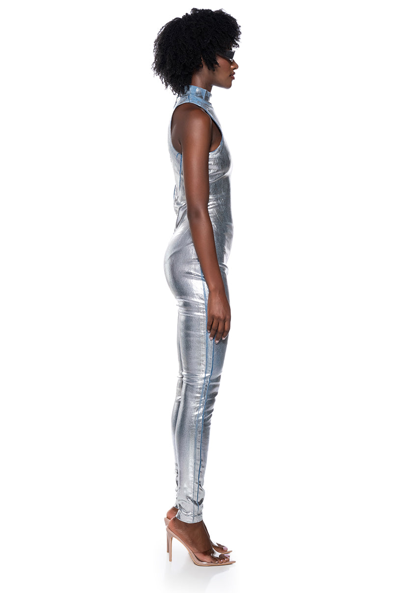 CHROME LOVE METALLIC JUMPSUIT