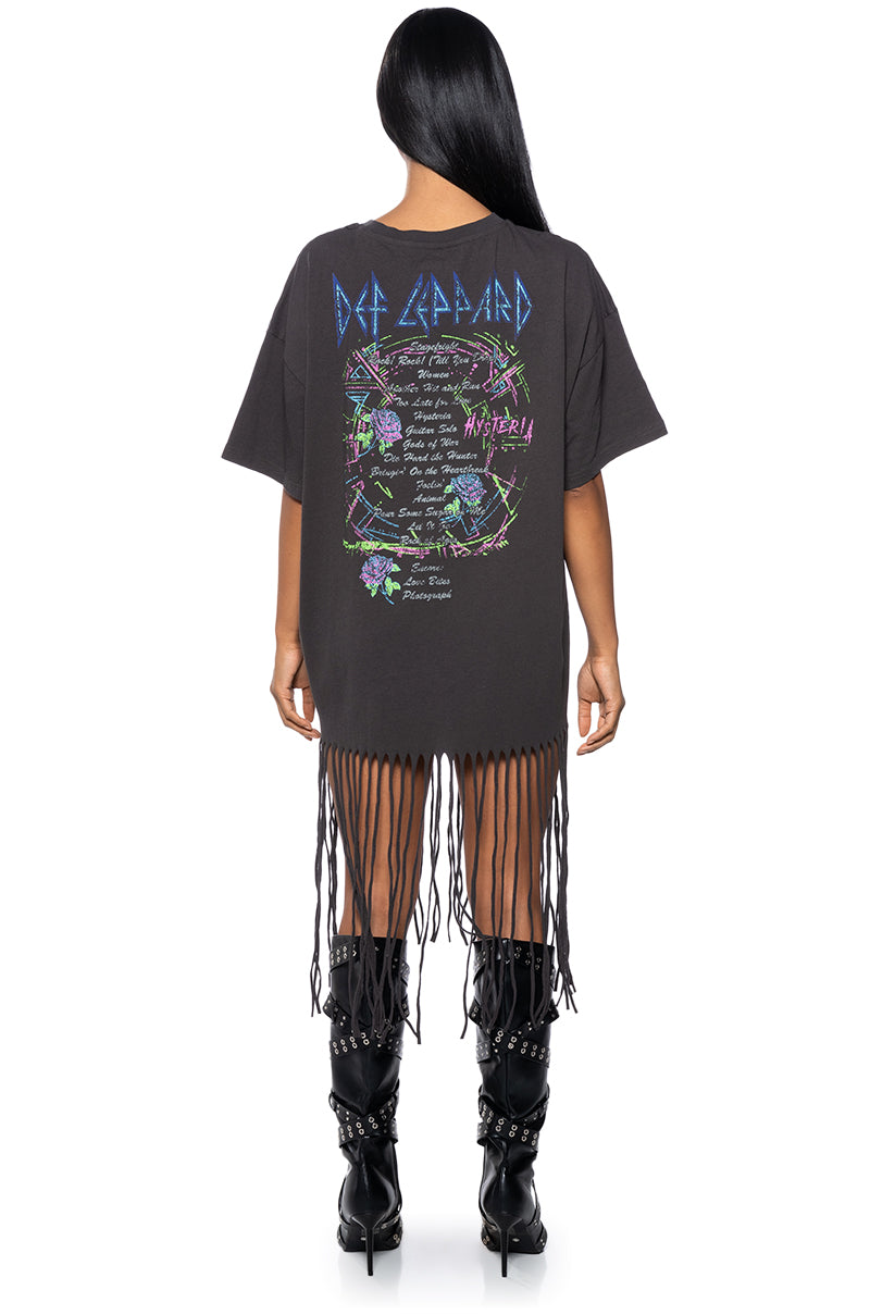 DEF LEPPARD OVERSIZED SHIRT DRESS