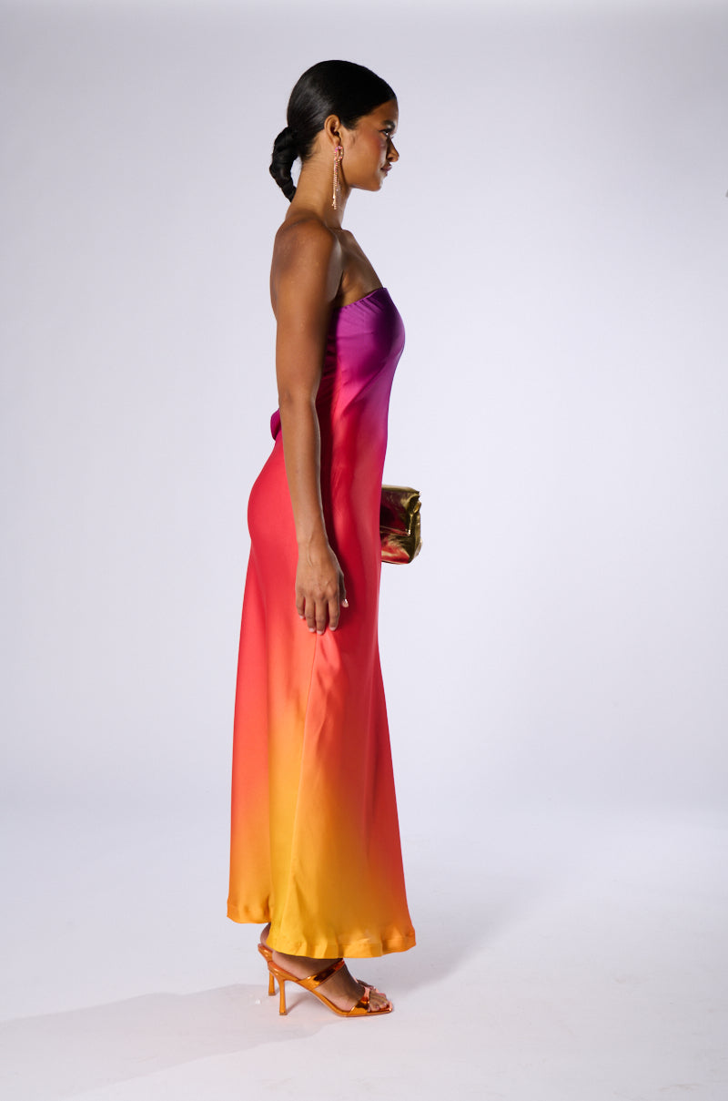 NOT GOING ANYWHERE SATIN MAXI DRESS