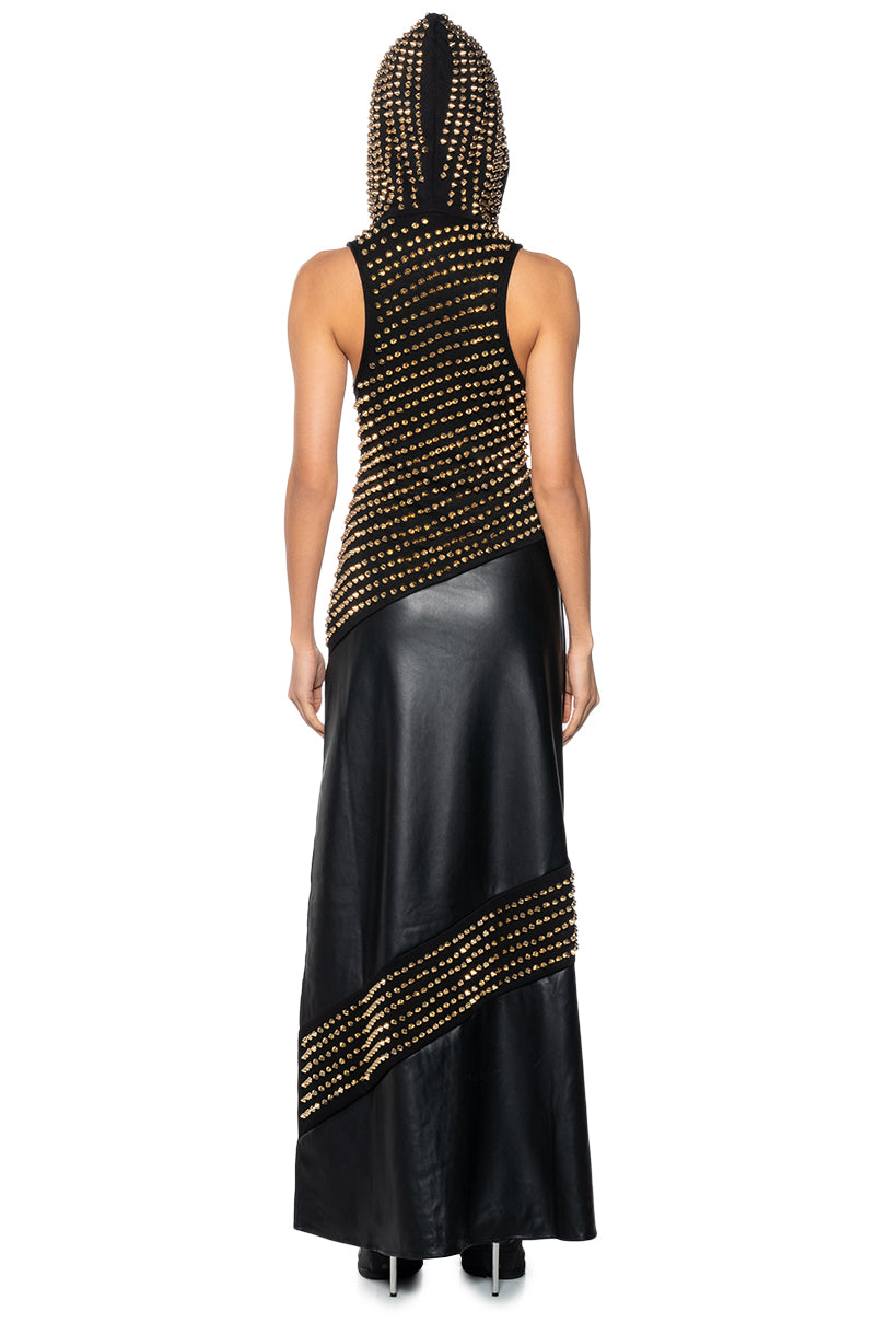 BONDI SPIKED HOODIE MAXI DRESS