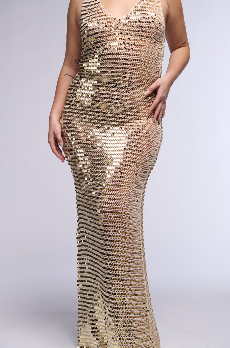 TAKE ME TO IBIZA SEQUIN MAXI DRESS