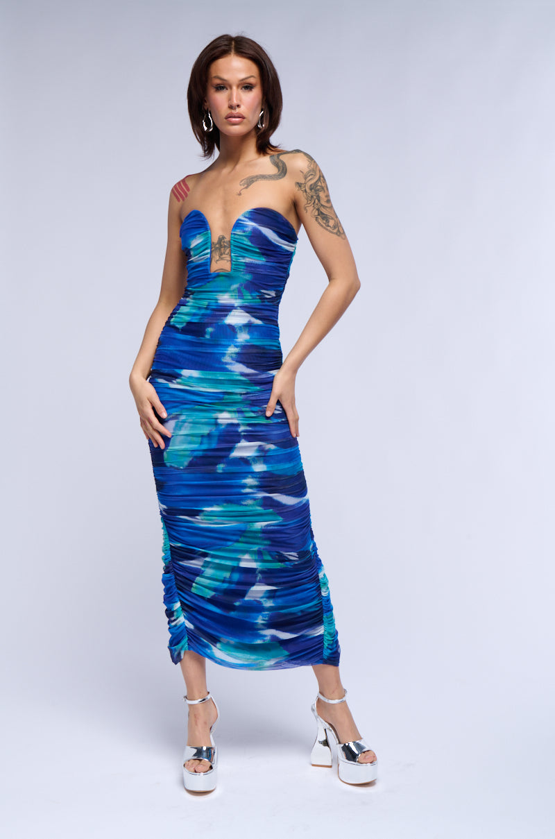 CITY SHOW RUCHED MAXI DRESS