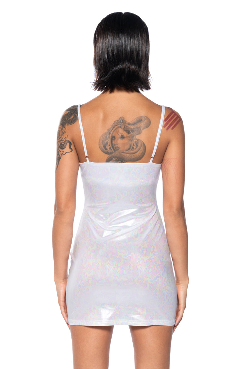 OIL SPILL METALLIC MINI DRESS