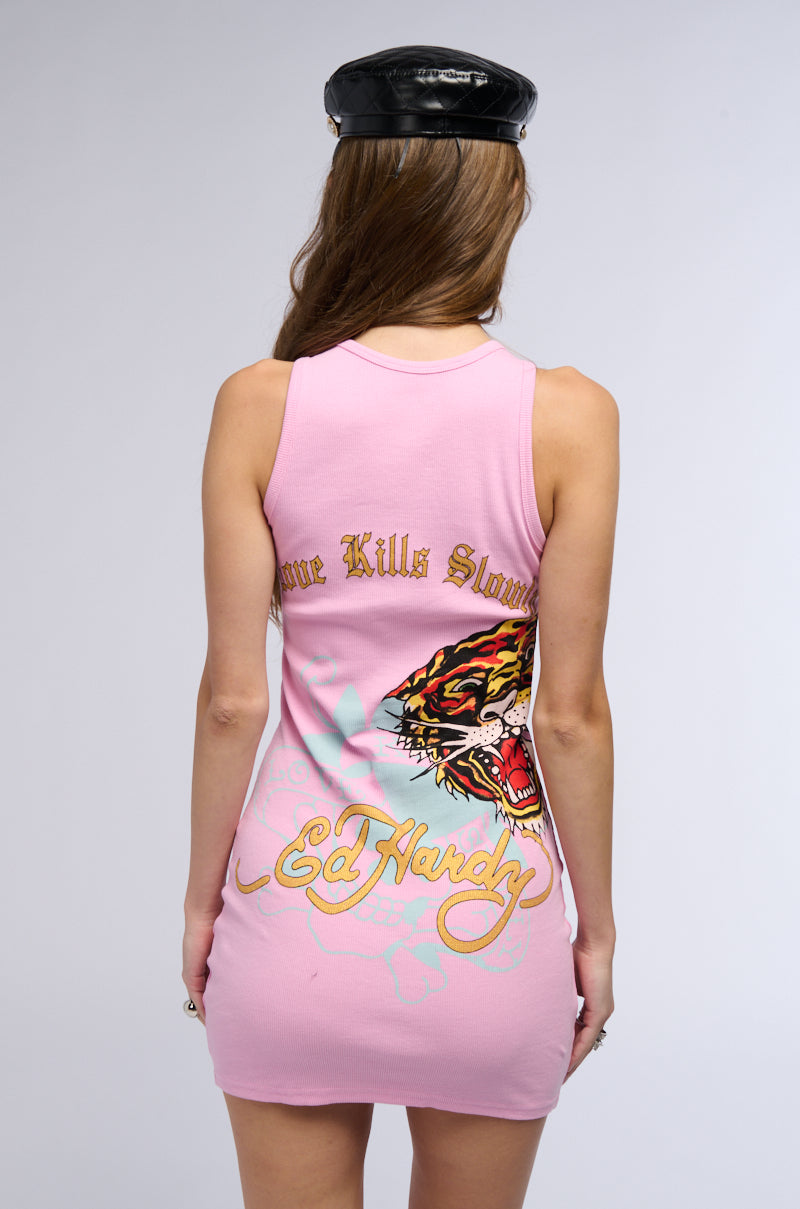 ED HARDY RETRO FLASH RIB TANK DRESS