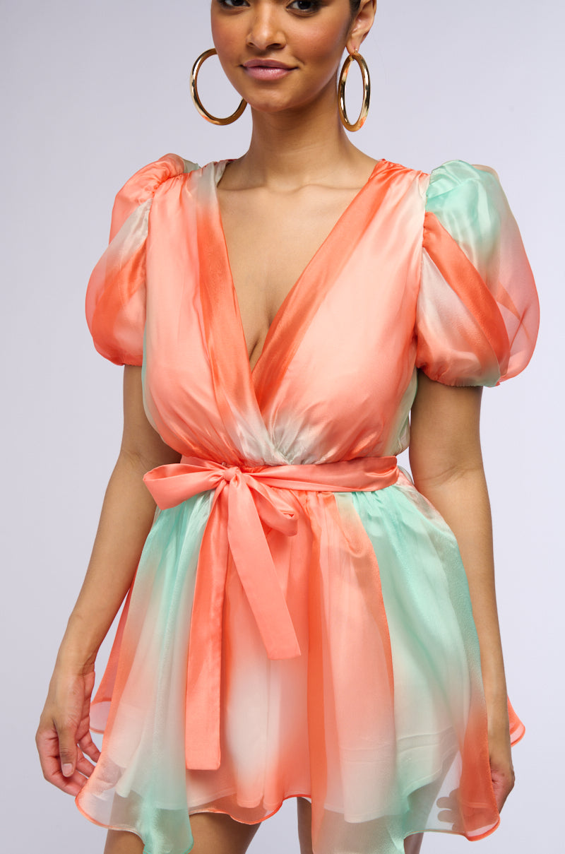 APRIL SHOWERS CHIFFON MINI DRESS