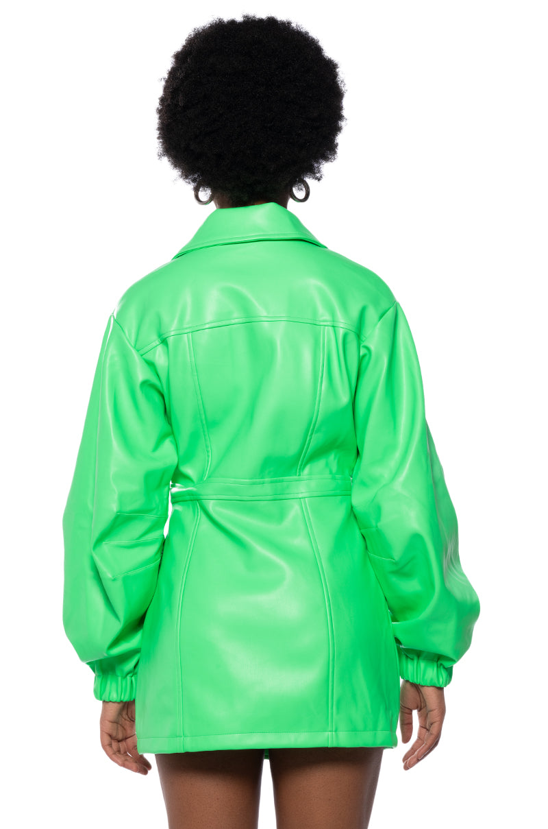 SHE'S SOPHISTICATED PU BLAZER DRESS