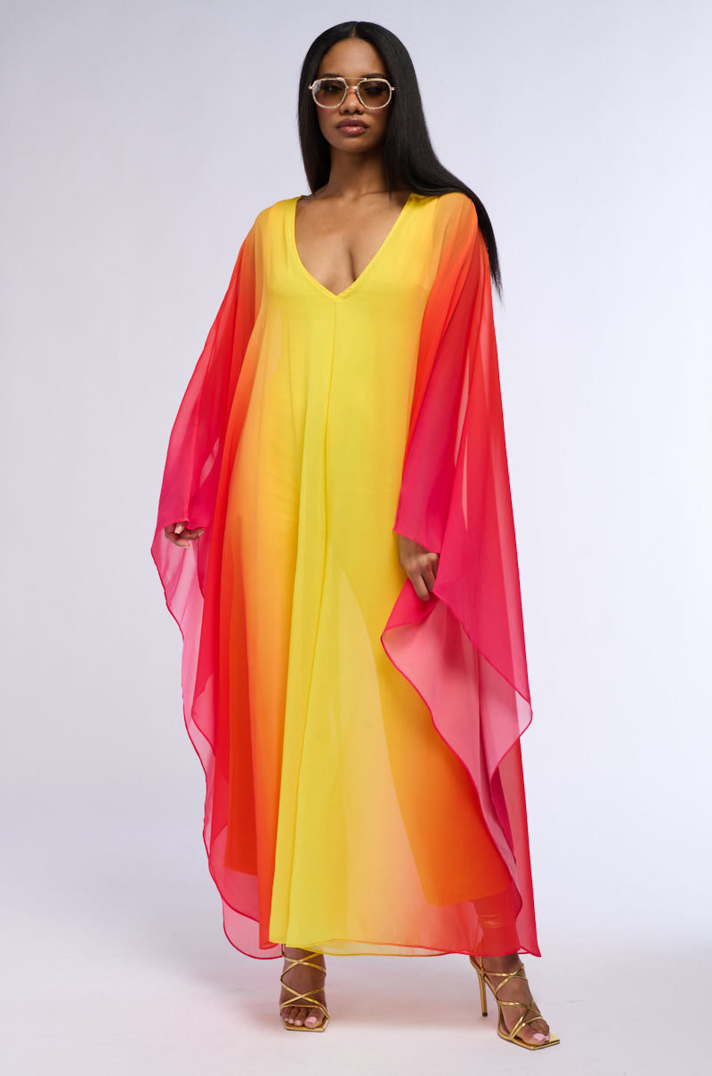 SUNSET OMBRE CHIFFON JUMPSUIT