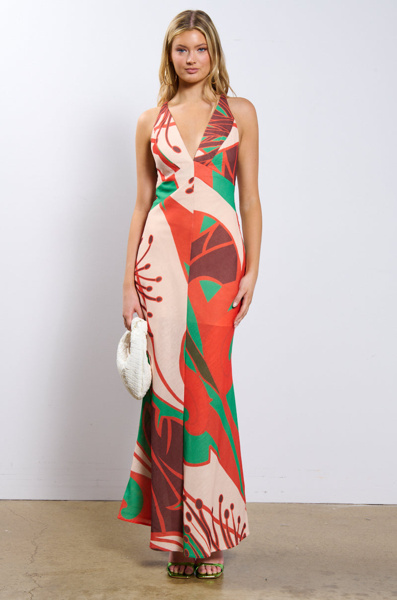 HIBISCUS HONEY PRINTED MAXI DRESS