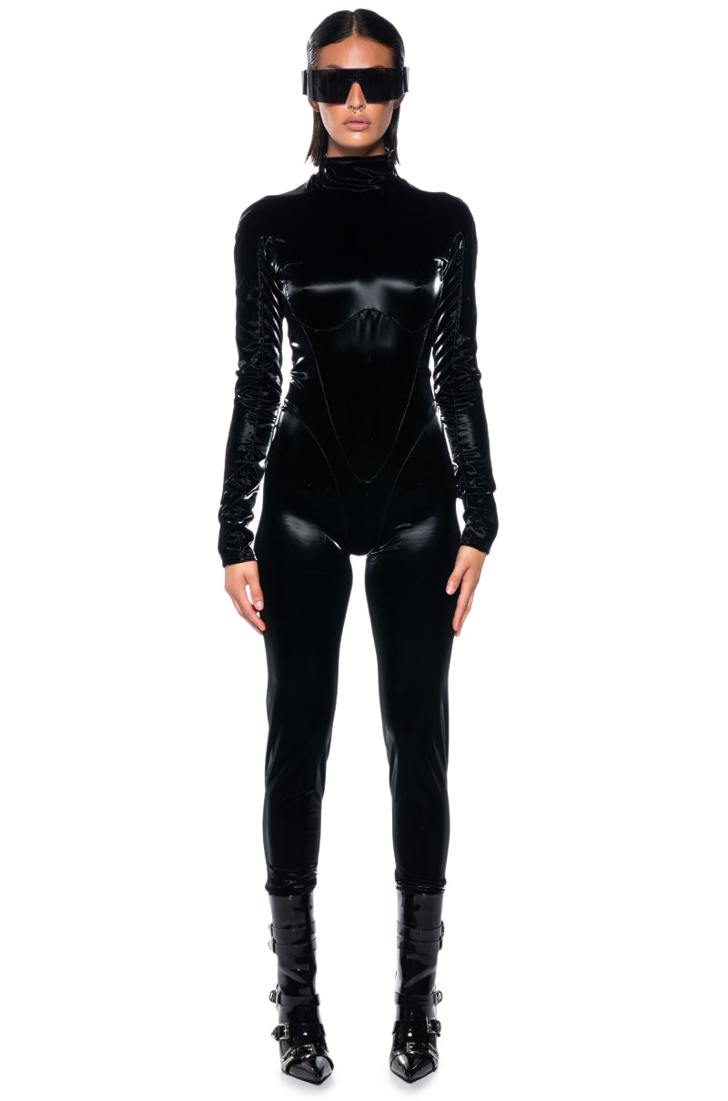 CHOOSE ME FAUX LEATHER CATSUIT