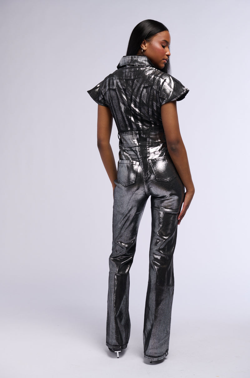 SHE'S ALL THAT METALLIC JUMPSUIT