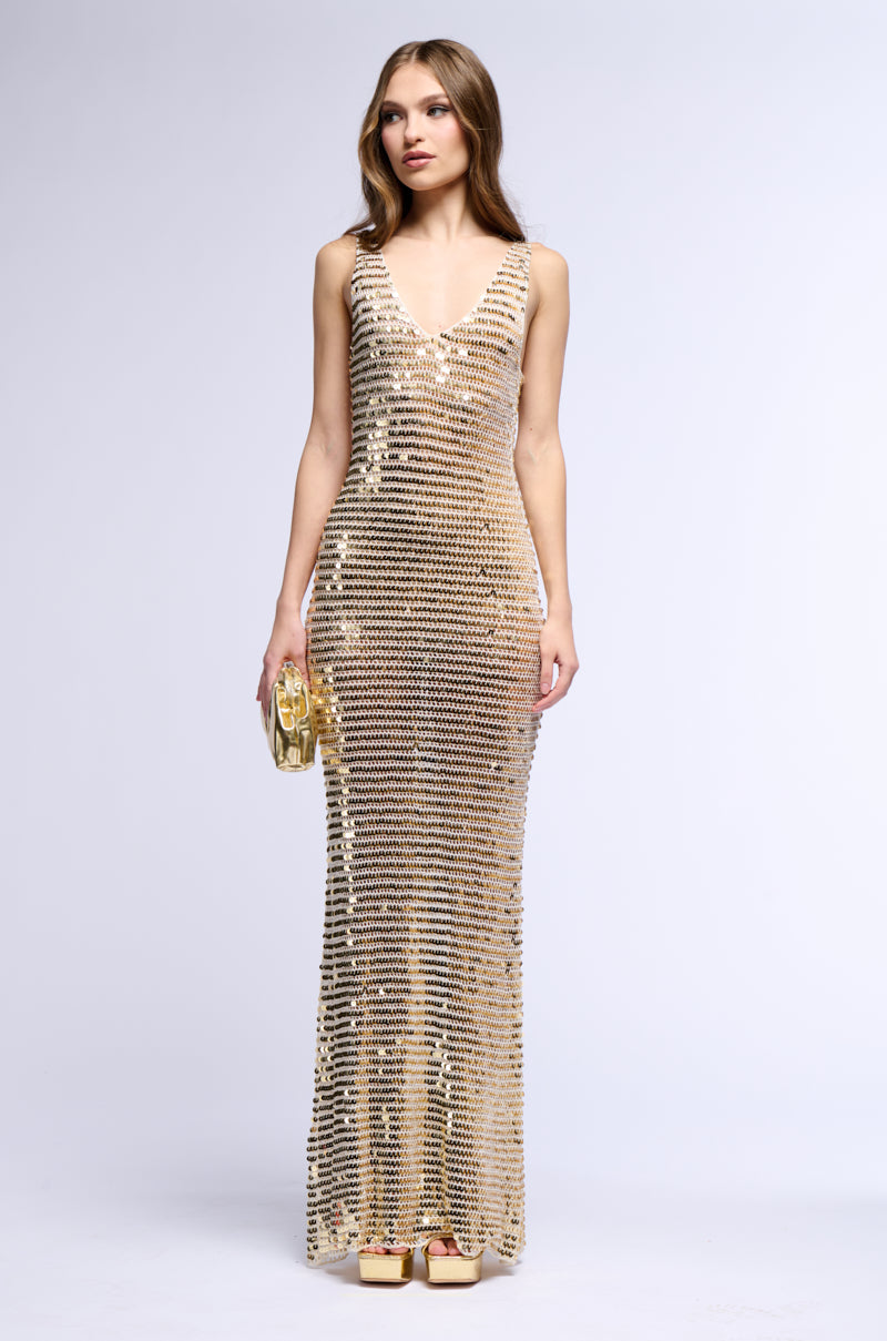 TAKE ME TO IBIZA SEQUIN MAXI DRESS