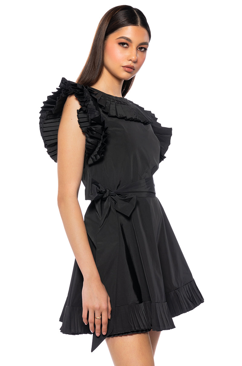 ON A SUNDAY RUFFLED MINI DRESS