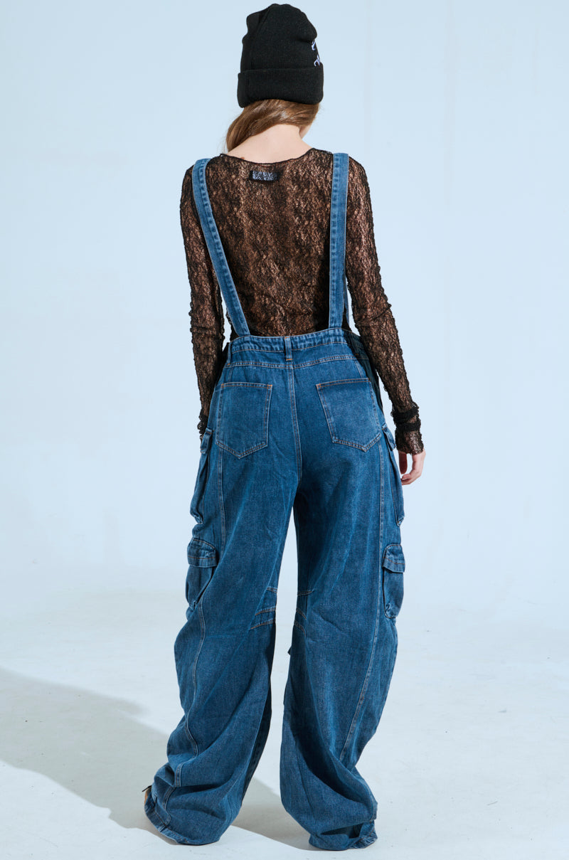 ALWAYS ON YOUR MIND DENIM JUMPSUIT IN BLUE