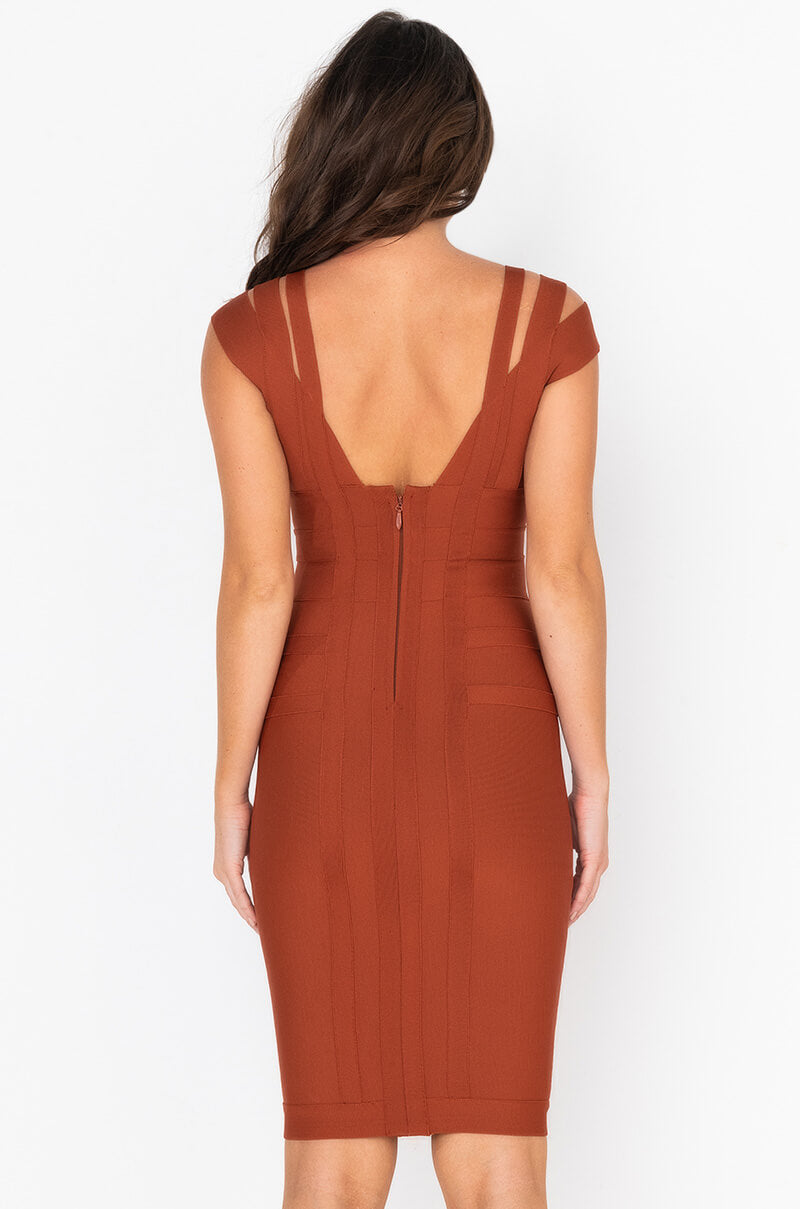 COCKTAIL VIBES BANDAGE MIDI DRESS