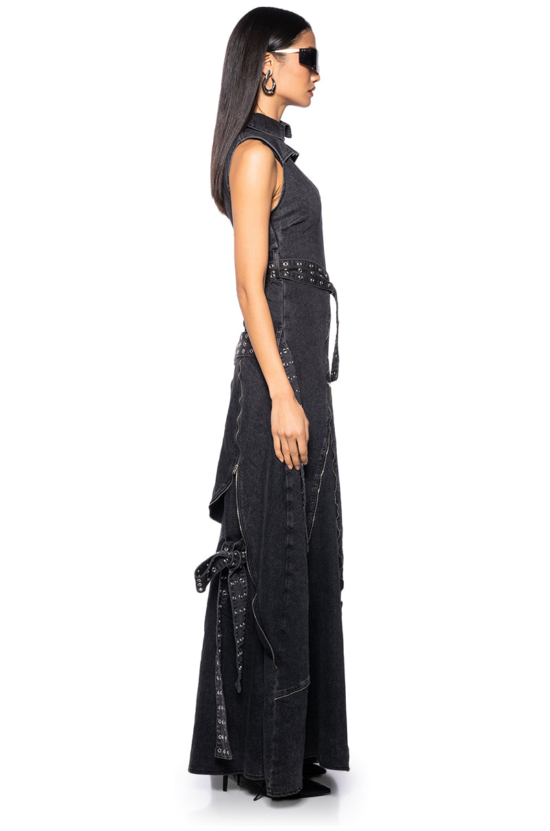 EVERY WHICH WAY ZIPPER MAXI DRESS