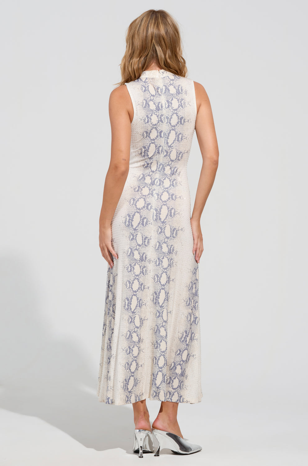 WE FOUND LOVE SNAKE MESH MAXI DRESS